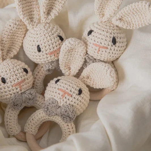 Bunny Crochet Wooden Rattle